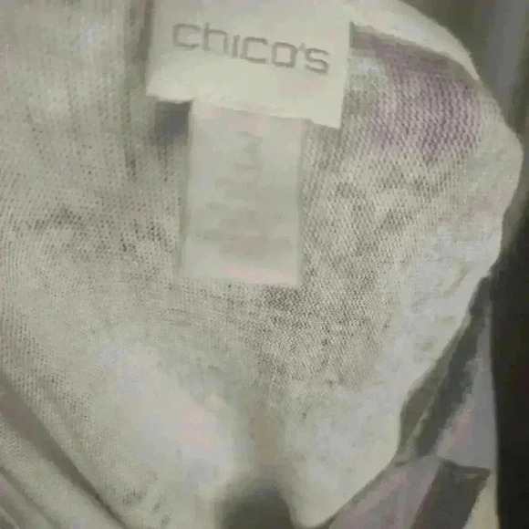 Chicos Tunic Top Womens Plus Size 3 Purple 3/4 Sleeve Side Slits Pullover - Picture 4 of 4